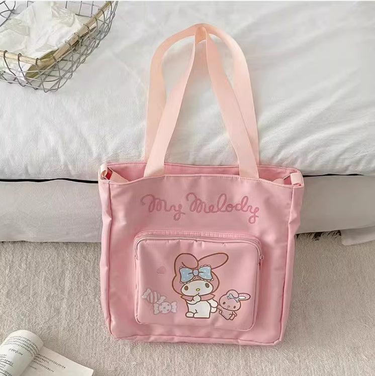 Sanrio Double layer shoulder crossbody bag tutoring bag large capacity file bag