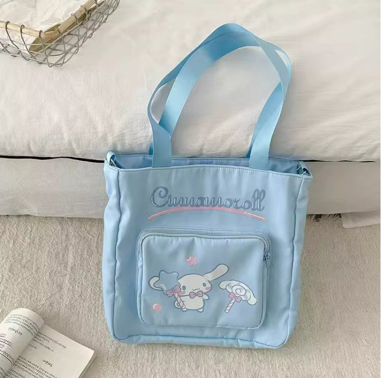 Sanrio Double layer shoulder crossbody bag tutoring bag large capacity file bag