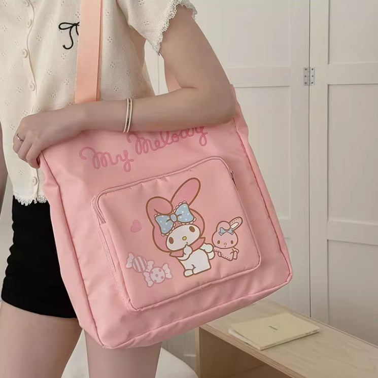 Sanrio Double layer shoulder crossbody bag tutoring bag large capacity file bag