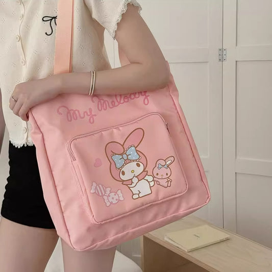 Sanrio Double layer shoulder crossbody bag tutoring bag large capacity file bag