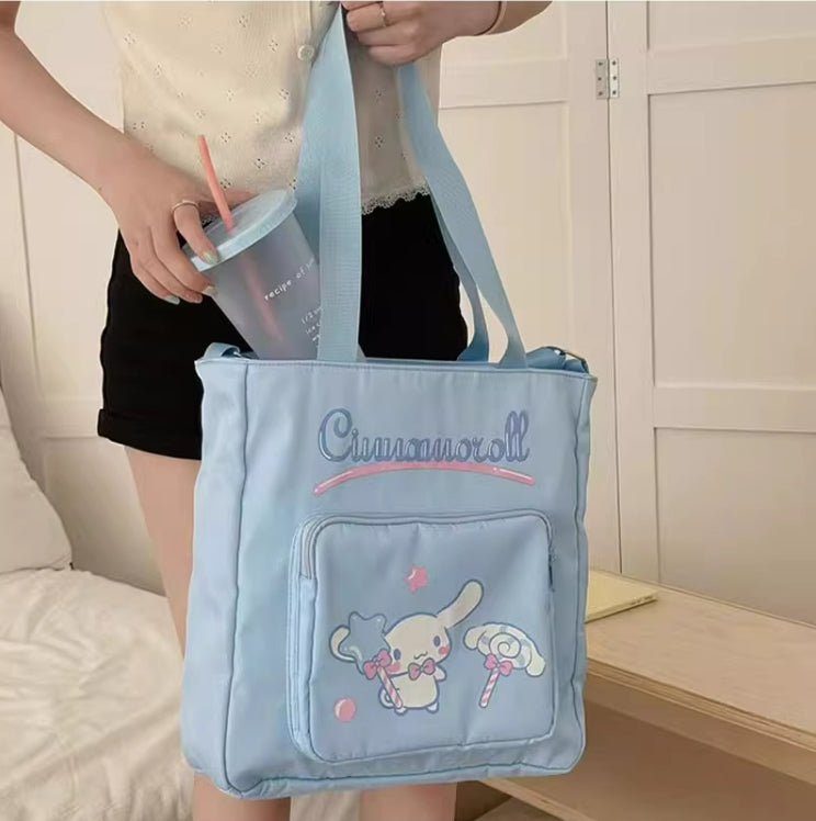 Sanrio Double layer shoulder crossbody bag tutoring bag large capacity file bag