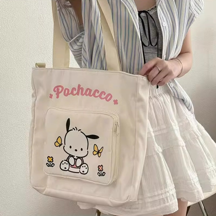 Sanrio Double layer shoulder crossbody bag tutoring bag large capacity file bag