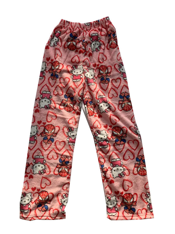 Hello Kitty Fuzzy Spiderman Pajama Pants