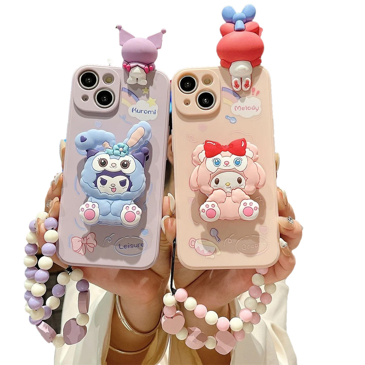 Kuromi and My melody phone case Cute bunny iphone case – Joykawaii