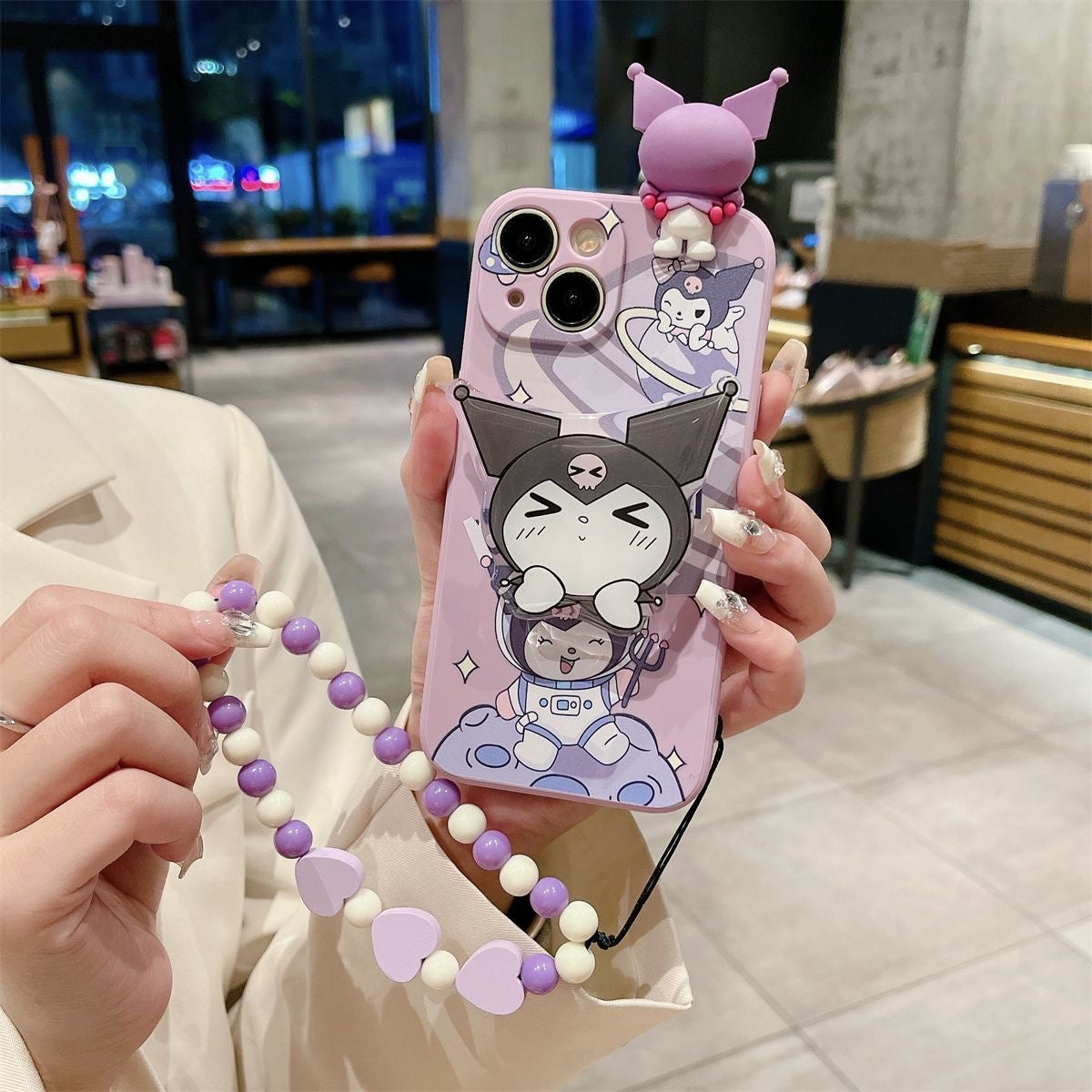Kuromi and Hello Kitty Astronaut phone case