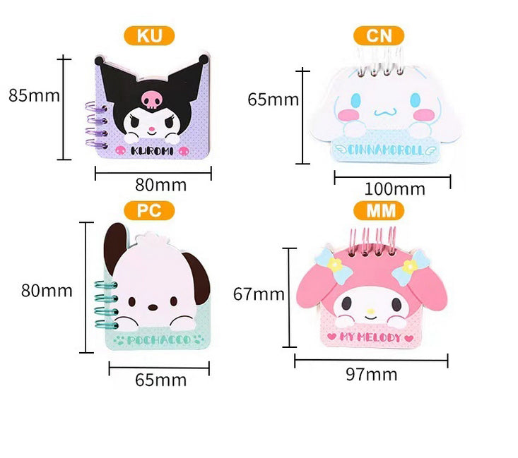 Kuromi and My melody Mini Head shape Notebook