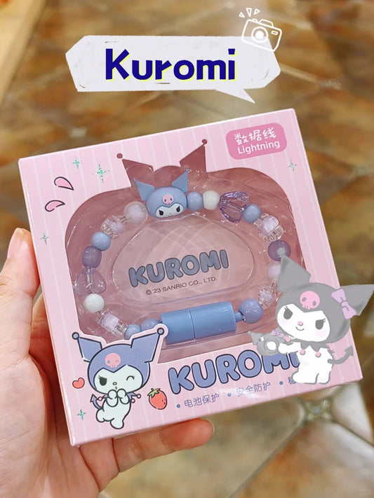 Sanrio Kuromi Pochacco Pulsera Cable de carga Regalos para niñas