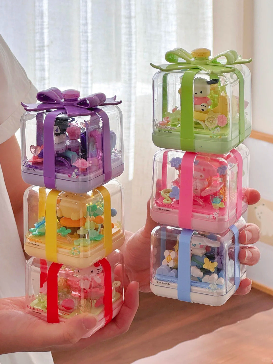 Sanrio fingertip Ring box flower star wish building blocks blind box