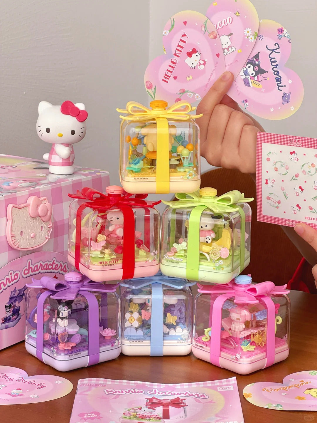 Sanrio fingertip Ring box flower star wish building blocks blind box