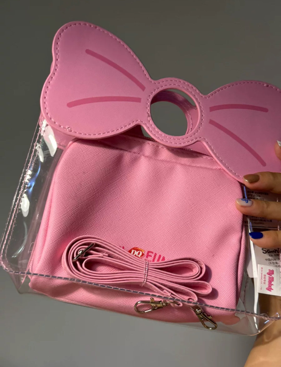 Limited  My melody  & DQ My melody transparent jelly crossbody bag