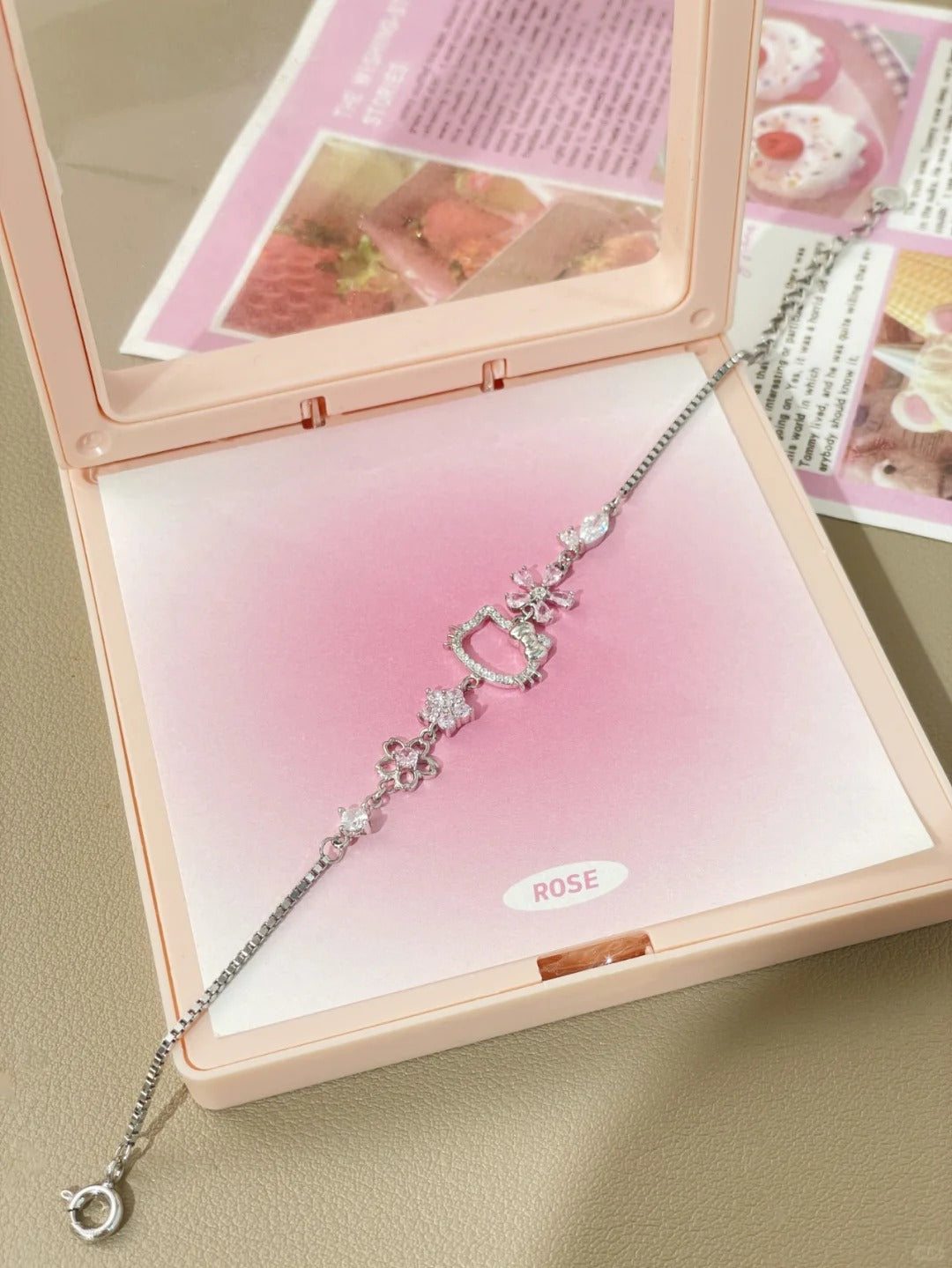 Sanrio Sterling Silver Cute Bracelet  Birthday Christmas Jewelry Gifts for Women Girls(gift box)