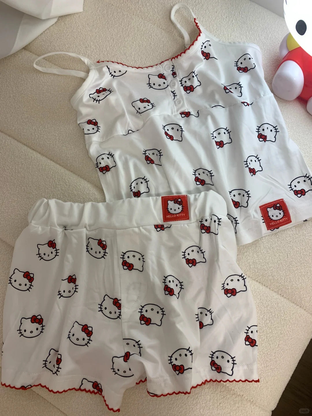Hello kitty White Sleepwear Top with Shorts Pj Set