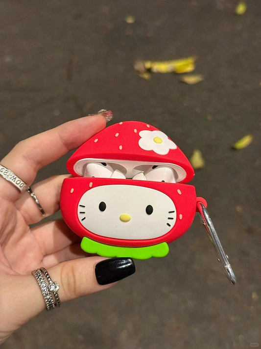 Hello kitty Strawberry Silicone AirPods Earphone Case