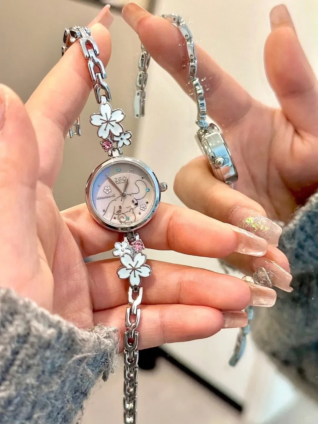 Cinnamoroll Watch Cherry blossoms design Women Watch Gift for Her