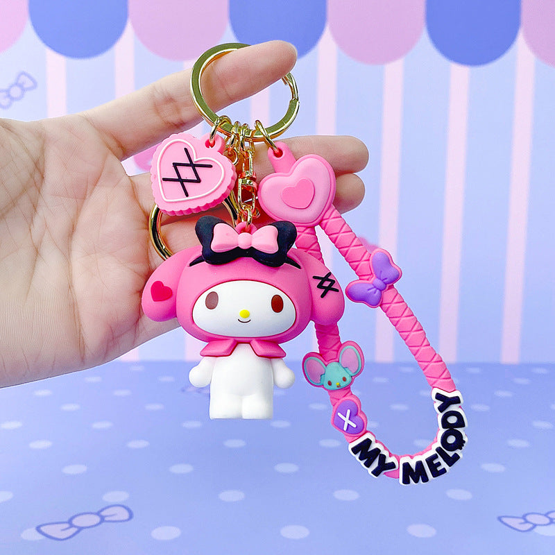 Kuromi and My melody cool girl keychain