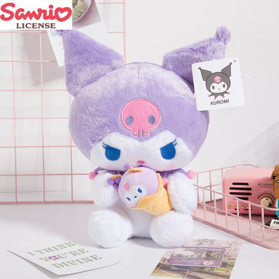 Peluche Kuromi, sosteniendo helado kuromi
