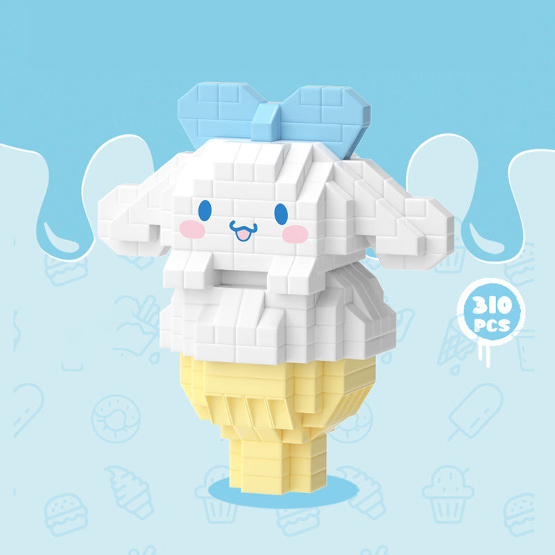 Sanrio Snacks  Building Blocks Ice Cream Sanrio Particles Assembled Building Blocks Toys Dolls