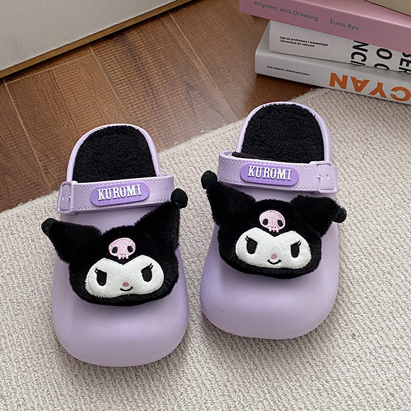 Pantuflas peludas Sanrio Felpa cálida de invierno