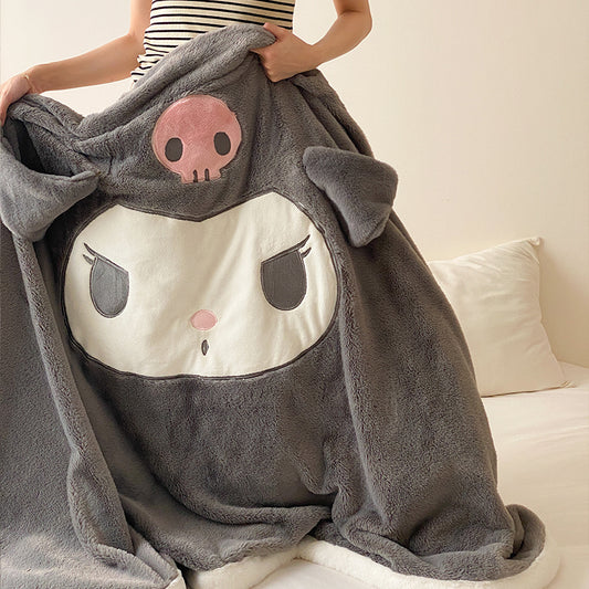 Sanrio Plush Blanket Double-layer Thickened Winter Office Nap Blanket Sofa Noon Nap Coral Velvet Blanket