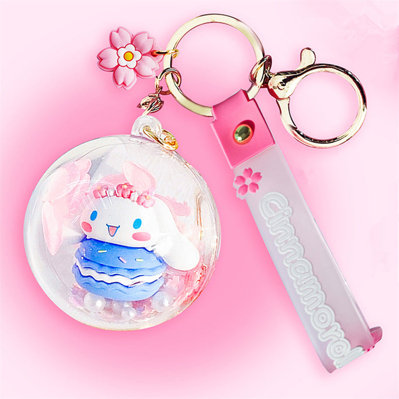 Cinnamoroll cherry blossom keychain