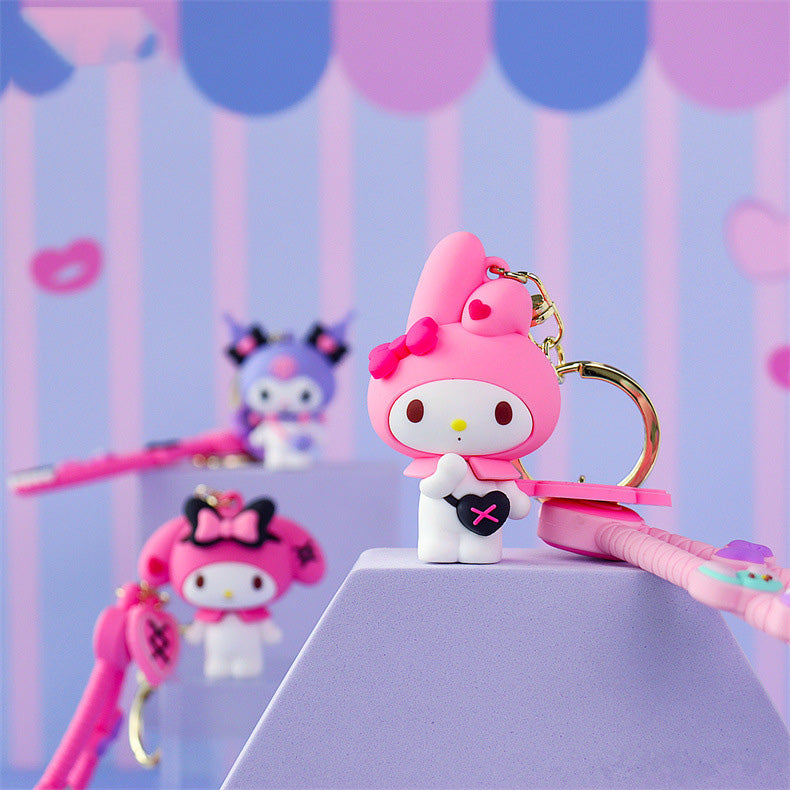 Kuromi and My melody cool girl keychain