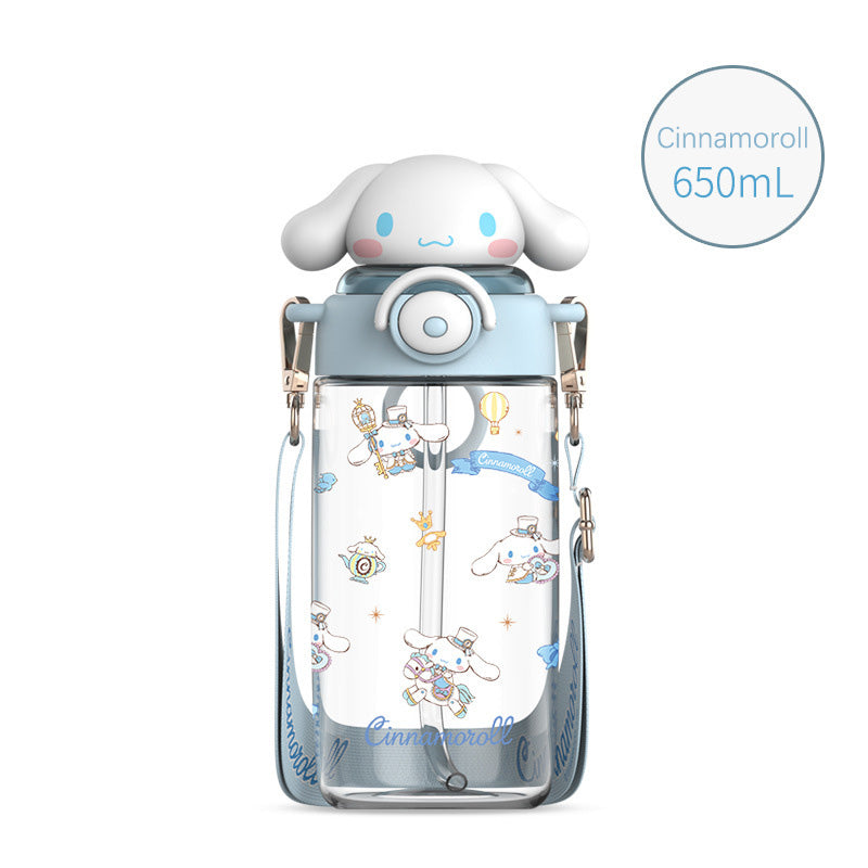 Sanrio Water Bottle with Shoulder Strap (650ml)