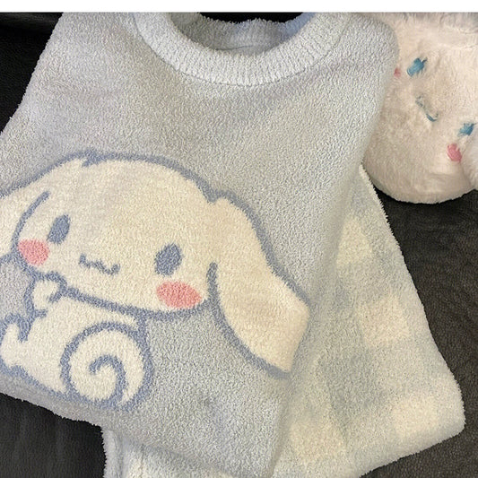 Conjunto de ropa de estar por casa de manga larga térmica gruesa y difusa Cinnamoroll