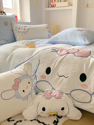 Sanrio Milk Velvet  Bedding Sheet Super Soft Thickened Winter Warm Sheet