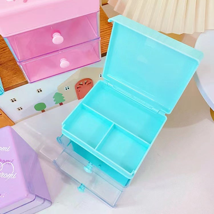 Sanrio Desktop flip double layer storage box