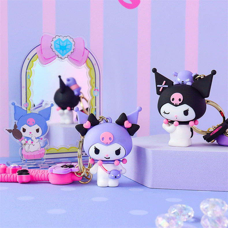 Kuromi and My melody cool girl keychain