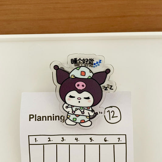 Clip de papel con diseño de pijamas Kawaii, clip para refrigerios y clip de cola de golondrina