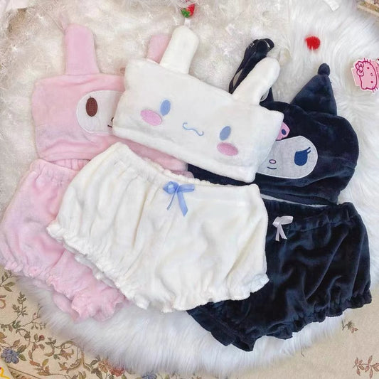 Kawaii Fuzzy Lingerie Set soft pajamas