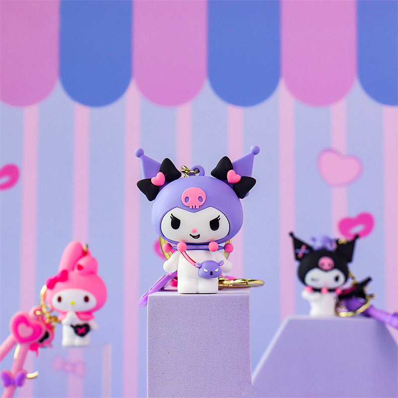 Kuromi and My melody cool girl keychain