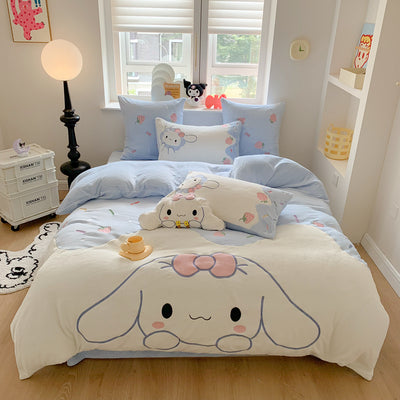 Sanrio Milk Velvet  Bedding Sheet Super Soft Thickened Winter Warm Sheet
