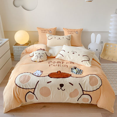 Sanrio Milk Velvet  Bedding Sheet Super Soft Thickened Winter Warm Sheet