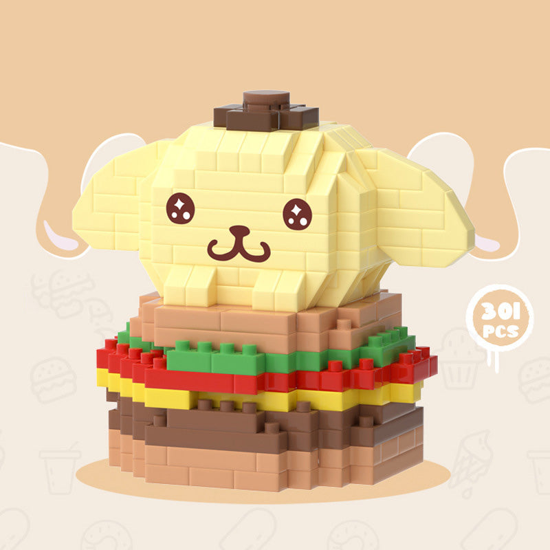 Sanrio Snacks  Building Blocks Ice Cream Sanrio Particles Assembled Building Blocks Toys Dolls