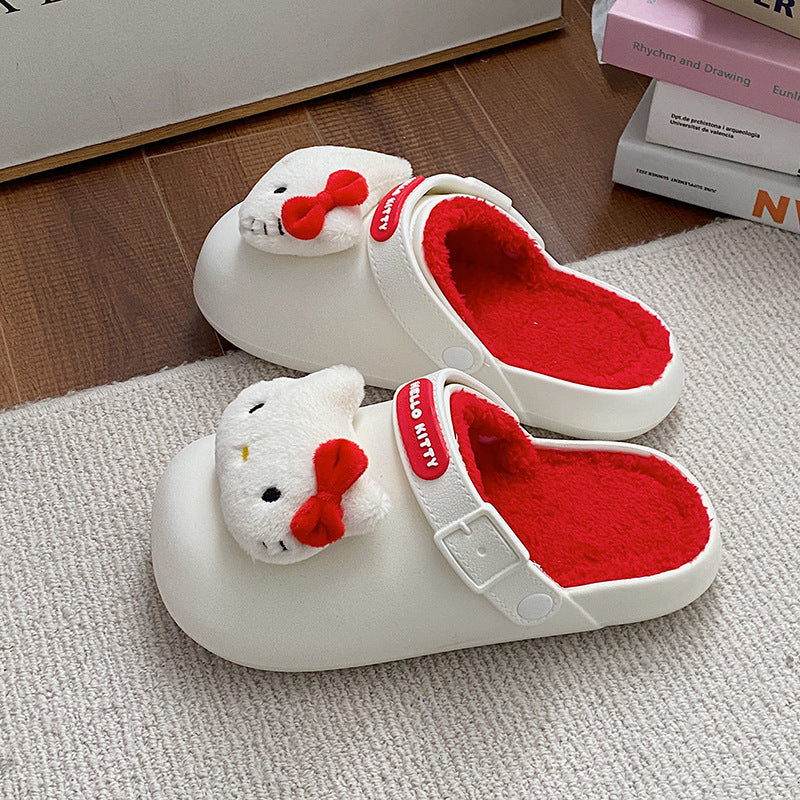 Pantuflas peludas Sanrio Felpa cálida de invierno