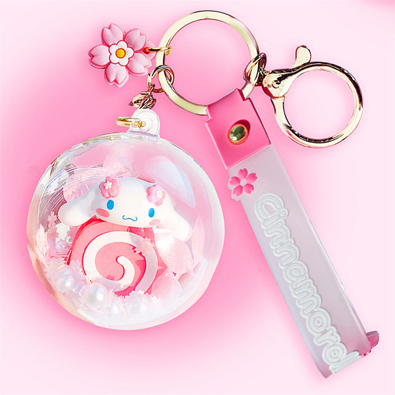 Cinnamoroll cherry blossom keychain