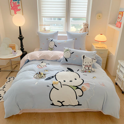 Sanrio Milk Velvet  Bedding Sheet Super Soft Thickened Winter Warm Sheet