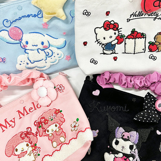 Bolsa de mensajero portátil bordada Sanrio