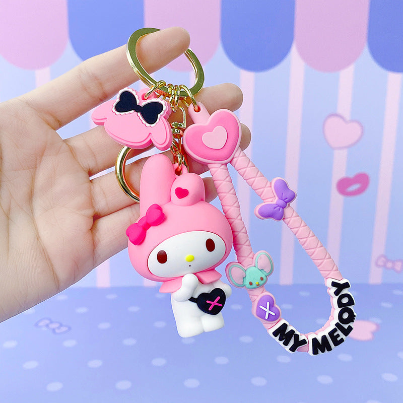 Kuromi and My melody cool girl keychain