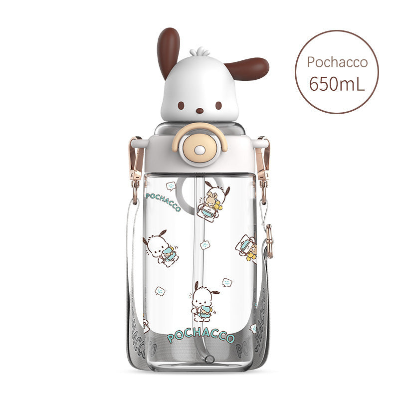 Sanrio Water Bottle with Shoulder Strap (650ml)