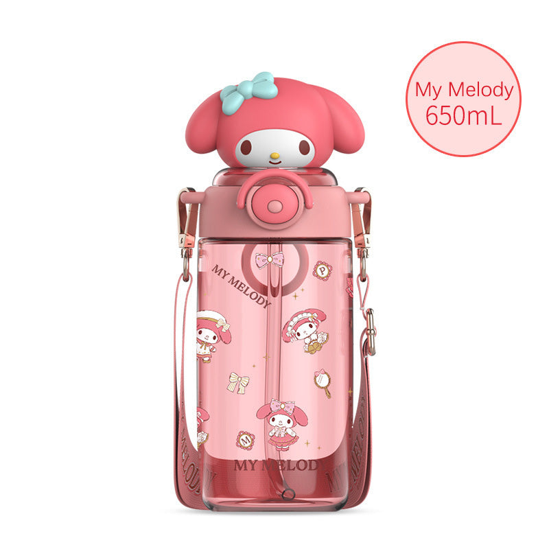 Sanrio Water Bottle with Shoulder Strap (650ml)