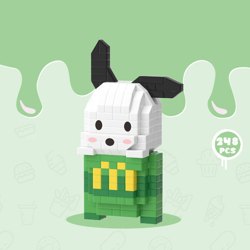 Sanrio Snacks  Building Blocks Ice Cream Sanrio Particles Assembled Building Blocks Toys Dolls
