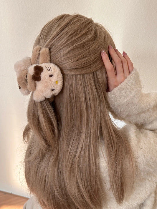 Hello Kitty Plush Claw Clip 2Pcs