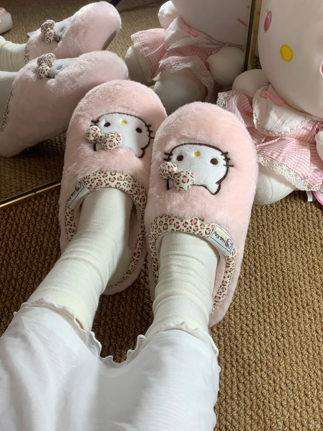 Hello Kitty Fuzzy Slippers House Shoes