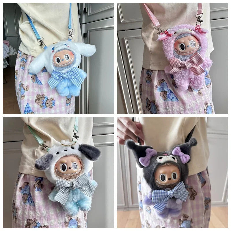 Sanrio Crossbody Bag for 17cm Doll Labubu outfit Labubu Plushies Accessories (No doll)