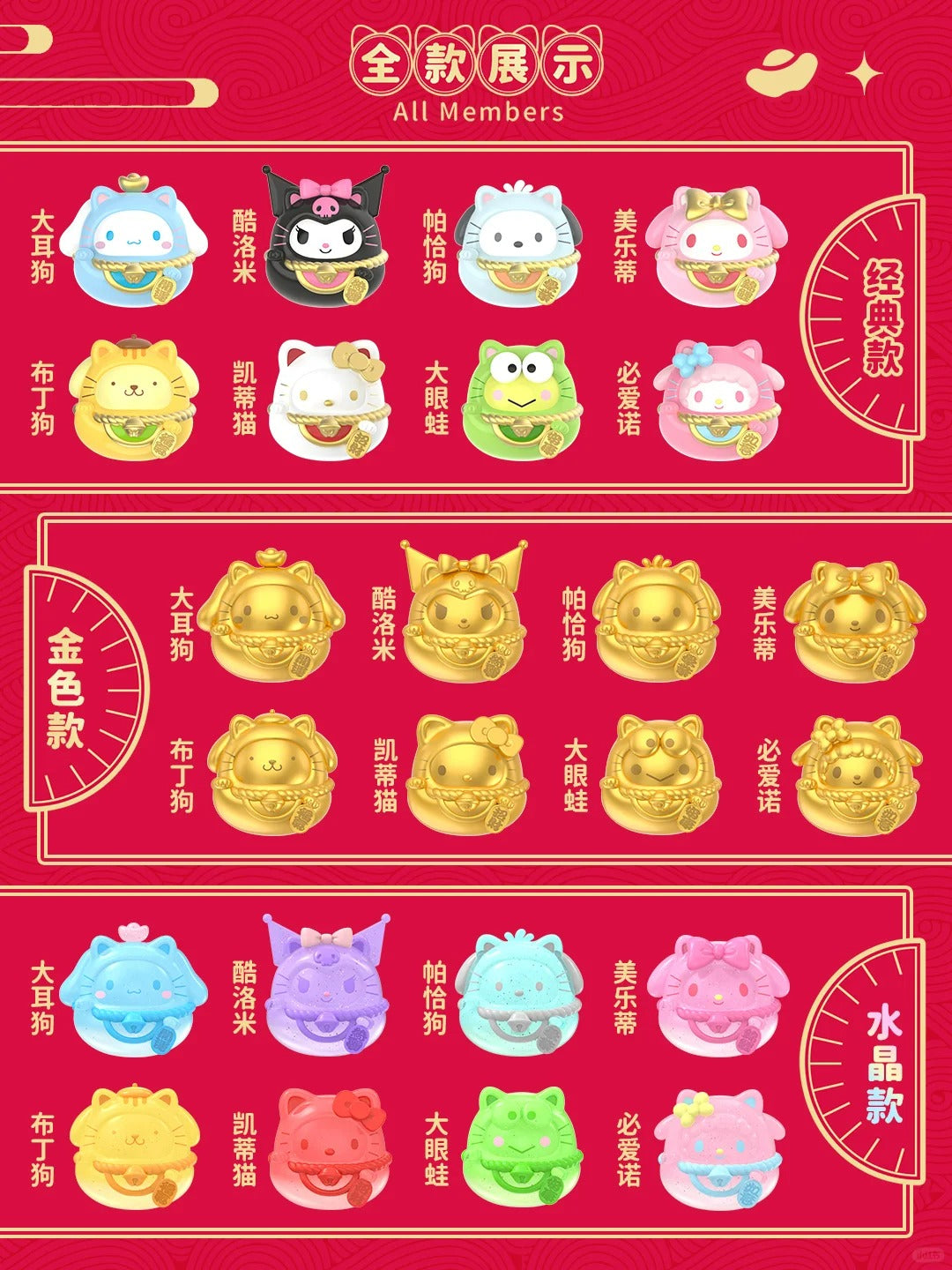 Sanrio Mini Lucky Cat Blind bag ( 5 pcs in bag)