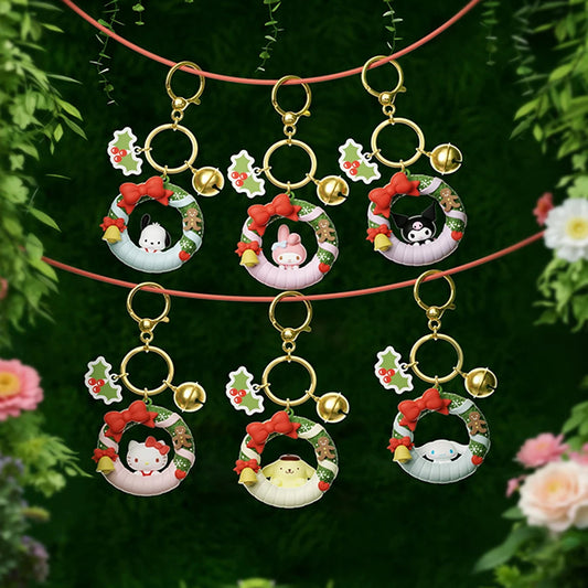 Sanrio Christmas Wreath Keychain