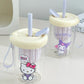 Sanrio Glass Cup With tea strainer and straw 450ml